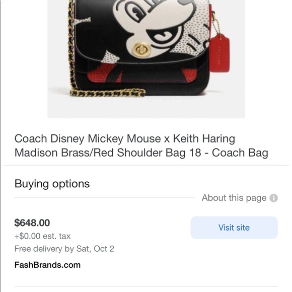 Mickey MouseKeith Haring brass/red shoulder bag - Picture 8 of 10